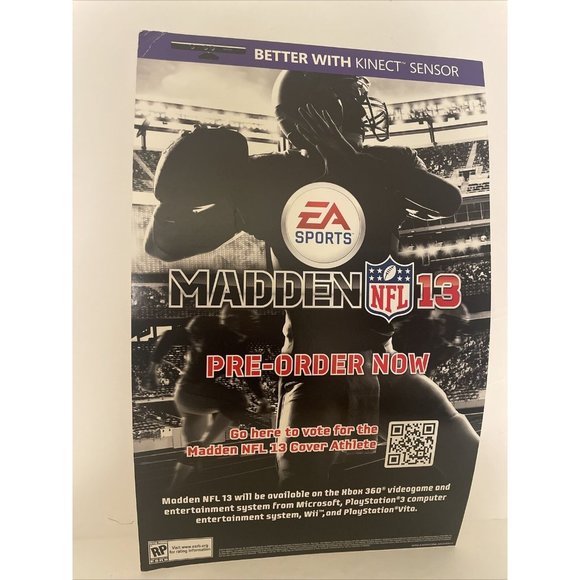 Madden 13 Promotional Display Poster 18x11.5 Inches NOT A GAME